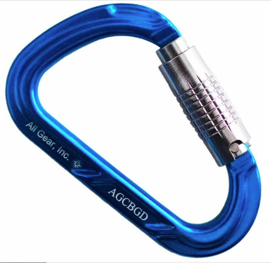 All Gear D SHAPE ALUMINUM CARABINER BLUE