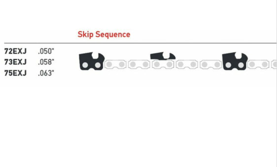 Oregon PowerCut Chain  75EXJ093G  Skip tooth